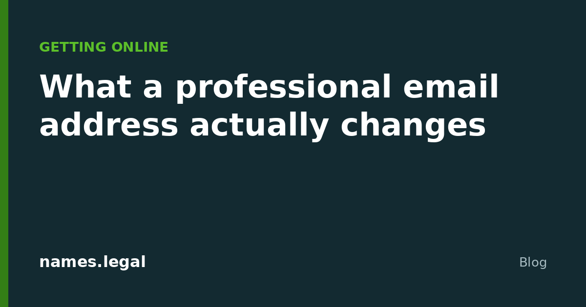 What a professional email address actually changes